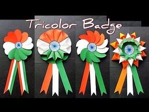 Indian Tricolor Badge Ideas/Tricolor Badge Making Ideas/Republic Day Crafts/26th January Craft Ideas