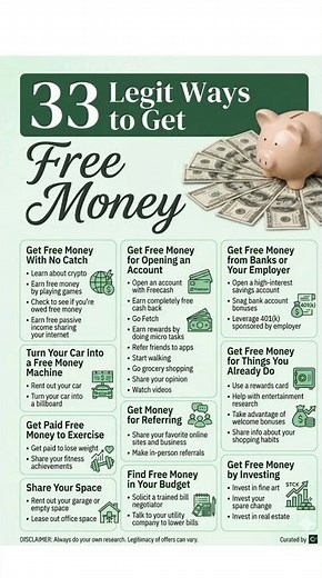 33 Legit Ways to get Free Money