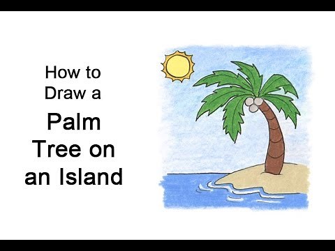 How to Draw a Palm Tree on an Island