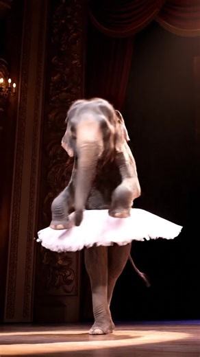 An elephant dancing ballet