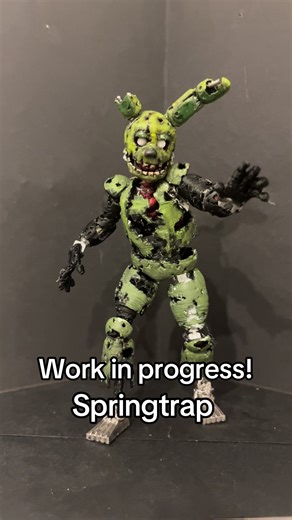 Work in progress! Custom fnaf 3 springtrap action figure, I wasn’t happy at all with my last springtrap figure so I’m redoing him from the ground up, don’t worry circus baby is still coming #fivenightsatfreddys #fnaf #springtrap #williamafton #actionfigures