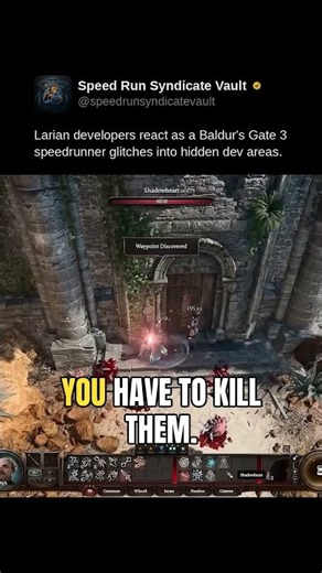 Larian developers react as a Baldur's Gate 3 speedrunner glitches into hidden dev areas.