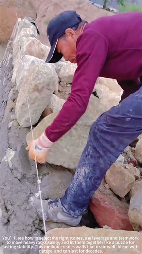 Handmade Stone Wall Building! 🧱