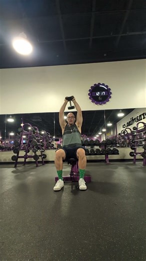 DB Overhead Tricep Extensions @ 25 lbs - set 2 of 3