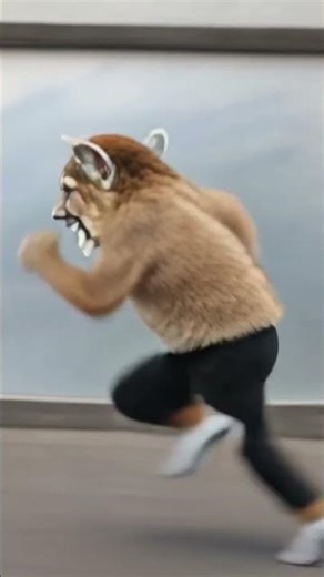 Cougar with Human Legs is NOT REAL! 😂 When You Skip Leg Day, But Still Gotta Run