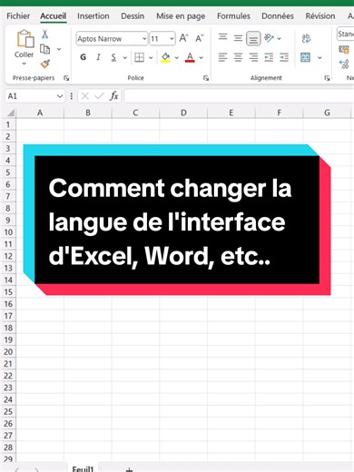 Comment changer la langue de l'interface d'Excel, Word, etc..