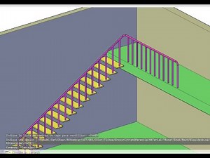 Autocad 2022 3D: Modelado de una escalera metálica con barandilla