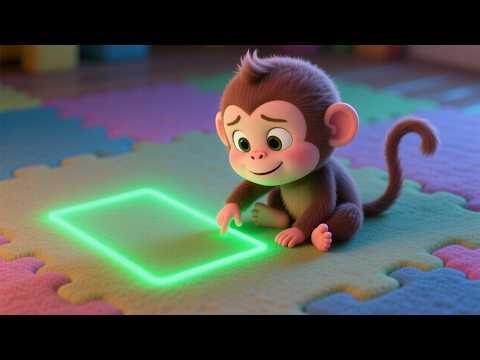 Baby Monkey Counts Shapes 🐵🔺 Fun Learning Song | Shapes & Numbers for Kids