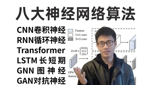 【全187集】入门到精通！一口气学完CNN、RNN、transformer、GNN、LSTM、DQN等八大深度学习神经网络算法！简直不要太爽