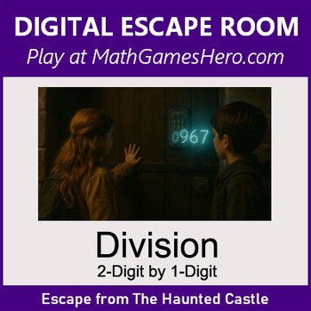 DIVISION 2-Digit by 1-Digit | Digital Math Escape Room Game