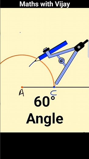 How to construct 60 degree angle using compass | 60° angle
