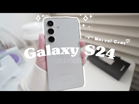 samsung Galaxy S24 Aesthetic unboxing / Marvel Gray /🥰 best design💕 / accessories