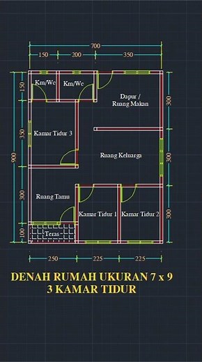 7x9 House Plan With 3 Bedrooms #houseplan #minimalisthouseplan #minimalisthouse