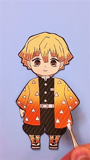 Zenitsu Is Sleeping… But Still Stylish?! 😴⚡ Paper Doll Craft