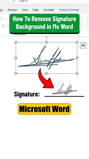 How To "Remove Signature Background #microsoftword #msword #word #mswordtutorial #remove #signature