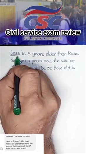 Civil service exam reviewer / age problem #civilserviceexam2026 #civilserviceexamination2026 #logic #CSEReview #AnalyticalSkills #logicalreasoning | Arturo Infornon Malag Jr.