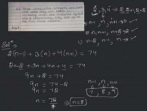5.) Three consecutive integers are such that when they are take... | Filo