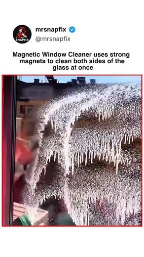 Mr Snapfix on Instagram: "This video shows how a Magnetic Window Cleaner works using strong magnetic force. The device has two cleaning pads—one placed inside the glass and the other outside—which lock together through the glass. when you move the inner pad, the outer pad follows the same motion automatically. This allows both sides of the window to be cleaned at the same time without needing to reach the outside. why Magnetic Window Cleaners are safer and more efficient, especially for high-ris