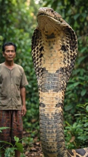 🐍 Chilling! What happens when the "King of Venom," the giant king cobra, isn't hiding in the deep...