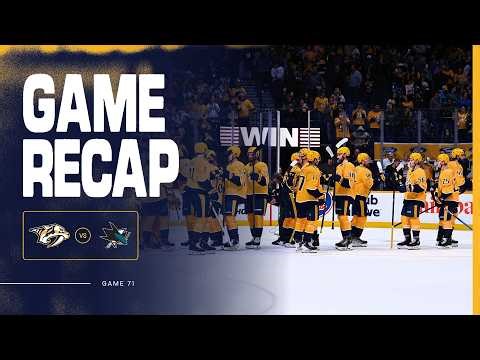 Preds Win Game Highlights vs. San Jose Sharks: March 24th