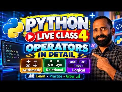 Python Live Class 4 | Operators in Details