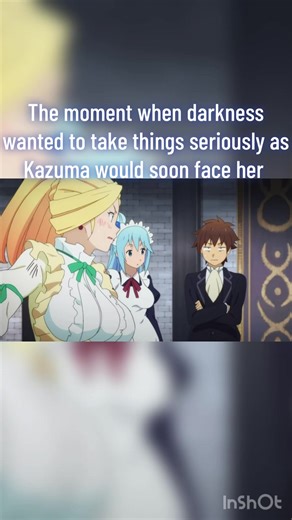 And just like that it would seem things had shifted as Kazuma would be the one to face darkness next I wonder what’s going to happen when he faces off against her on a 1 on 1 duel and if things will get intense very soon #dbz_editz1 #fyp #foryoupage #animetiktok #konosubamarathon