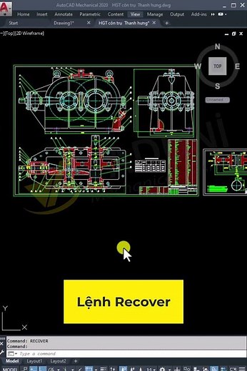 Cách sử dụng lệnh Recover để khôi phục file bị lỗi trong AutoCAD #họcautocad #autocad #vadunishort