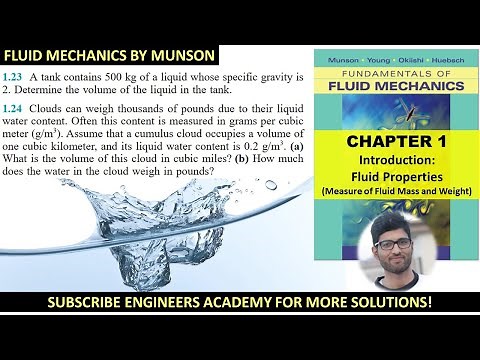 1.23 Fluid Mechanics by Munson - Chapter 1- Fluid Properties - Engineers Academy