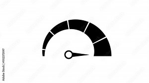 Speedometer, isolated on transparent background with alpha channel. Abstract concept graphic element of tachometer, motion graphic business tachometer low, medium and high concept