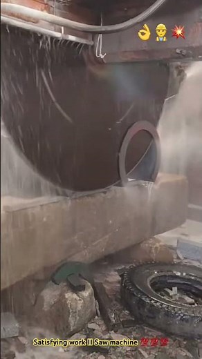 Process of big saw cutting concrete 💥🚧💥