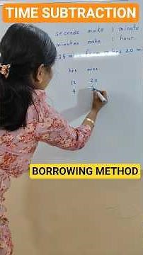 Subtraction of Time with Borrowing | Easy Method with Examples | Time Math Tricks #shorts #maths