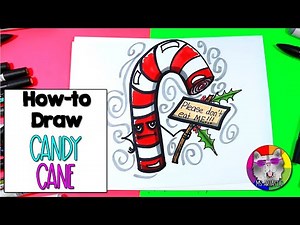 How To Draw a Christmas Candy Cane for KIDS! Candy Cane Step-By-Step Directed Drawing Tutorial