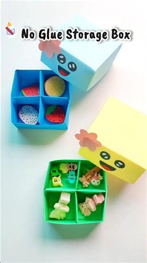 How to Make a Mini Paper Storage Box | Easy No Glue Origami Tutorial #diy #papercraft