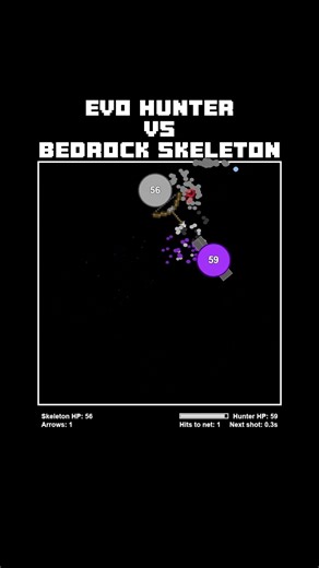 Evo Hunter VS Bedrock Skeleton Simulation #bouncingball #code #satisfying #rpg #physics