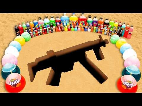 How to make Machine Gun with Orbeez, Big Pepsi Balloons, Fanta, Coca Cola vs Mentos & Popular Sodas