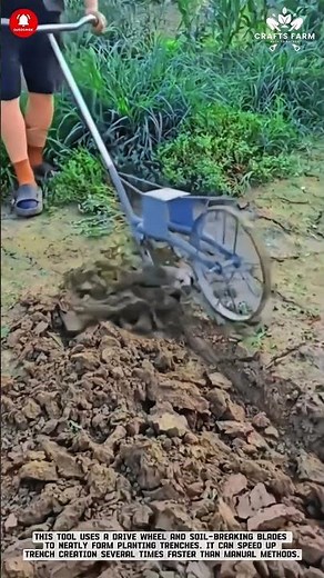 Innovative Agricultural Shovel Tool: Planting Furrow Maker for Dry Land #smartfarming #gardeningtips