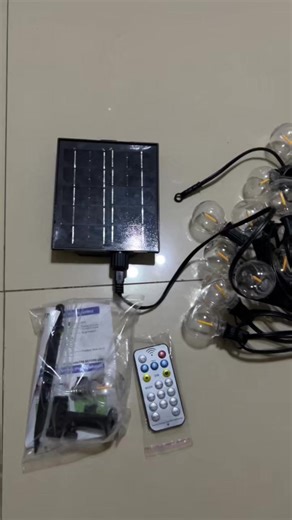 Solar String Lights Outdoor WATER PROOF/ Remote Control/Rechargeable 2200k ✅🥰 #viralvideo #solarlights #fypviralシ #lights
