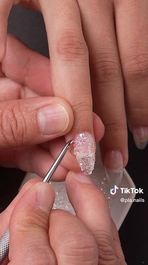 White AB Caviar Crystals for Nail Art - Mini Jar with Beads and Rhinestones