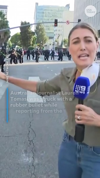 Australian journalist shot with rubber bullet while reporting on Los Angeles protests