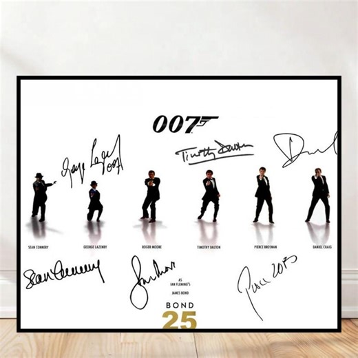James Bond 007 Signed Poster – All 6 Actors Autographed Wall Art (8x10 Print) - Etsy