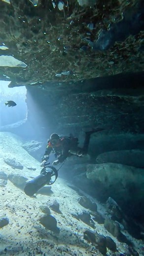 Divers Coming up to the Cavern in Jackson Blue Springs