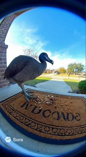 Real DODO bird caught on Ring Doorbell Camera