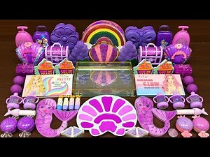 PURPLE MERMAID Slime ! Mixing Random Things into GLOSSY Slime ! Satisfying Slime Video #157