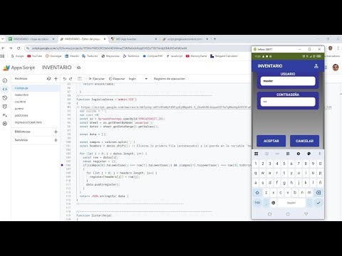 APPS SCRIPT INVENTARIO PARTE 9 APP INVENTOR LOGIN