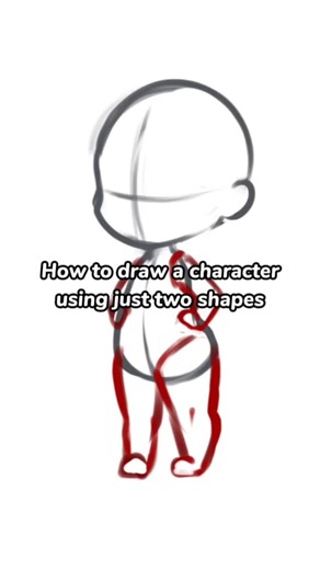 Art by MayBot on Instagram: "Here’s my simple method for creating a chibi figure using only two shapes! 🎨💕 #Chibi #Anime #DigitalArt #Procreate #arttutorial"
