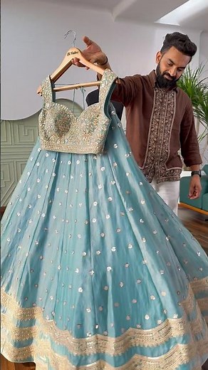 Beautiful Sky blue color Designer Sequence Embroidery Designer Lehenga choli for Wedding Function