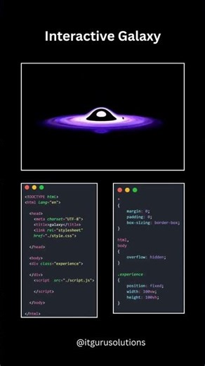 Interactive Galaxy Animation Using HTML, CSS & JavaScript
