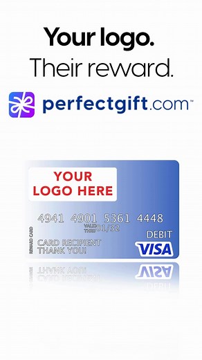 Boost employee morale with a gift they'll love! Customized Visa cards, same-day shipped in any quantity. Easy bulk ordering & white glove support available. | PerfectGift.com