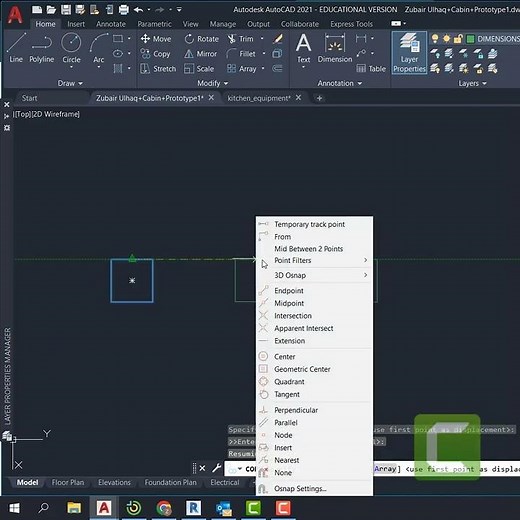 SECRET OSNAP! How to find Mid between 2 points without drawing a line in AutoCAD