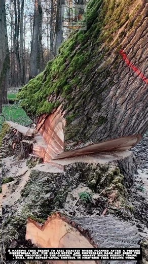 Massive Tree Falls – Perfect Directional Cut Technique 🌲⚠️